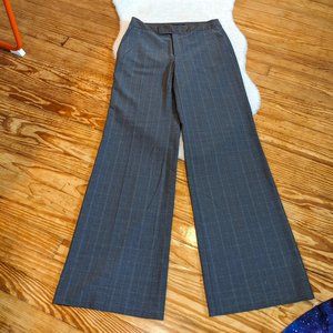 Banana Republic Wide Leg Gray Plaid Mid Rise Stretch Trousers